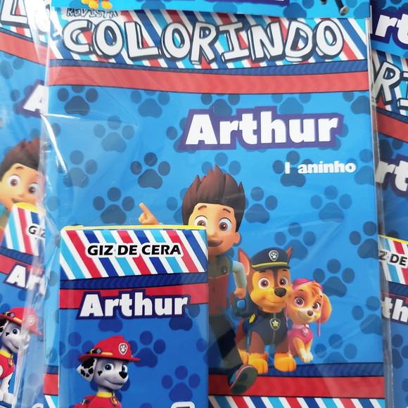 Mini Kit Colorir + Giz de Cera Patrulha Canina