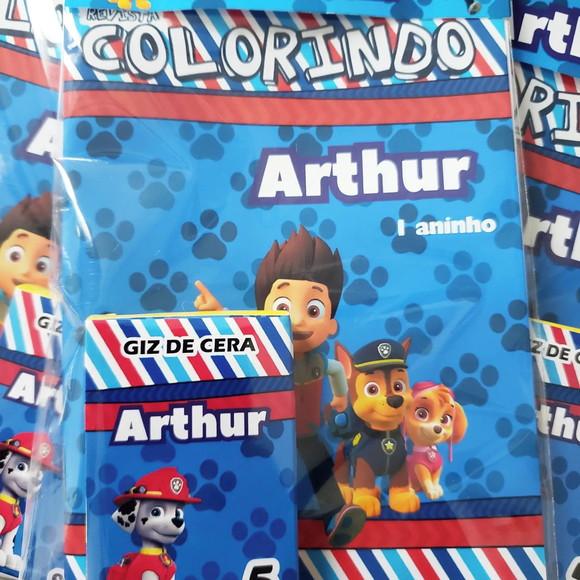 Mini Kit Colorir + Giz de Cera Patrulha Canina