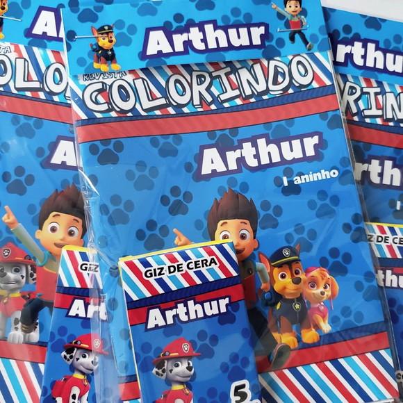 Mini Kit Colorir + Giz de Cera Patrulha Canina