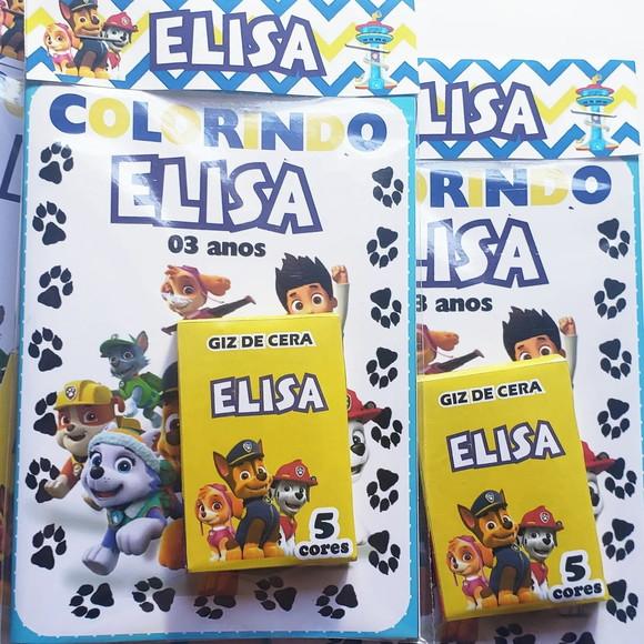 Mini Kit Colorir + Giz de Cera Patrulha Canina