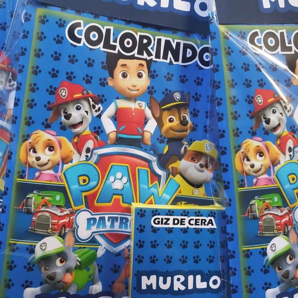 Mini Kit Colorir + Giz de Cera Patrulha Canina