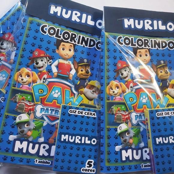 Mini Kit Colorir + Giz de Cera Patrulha Canina