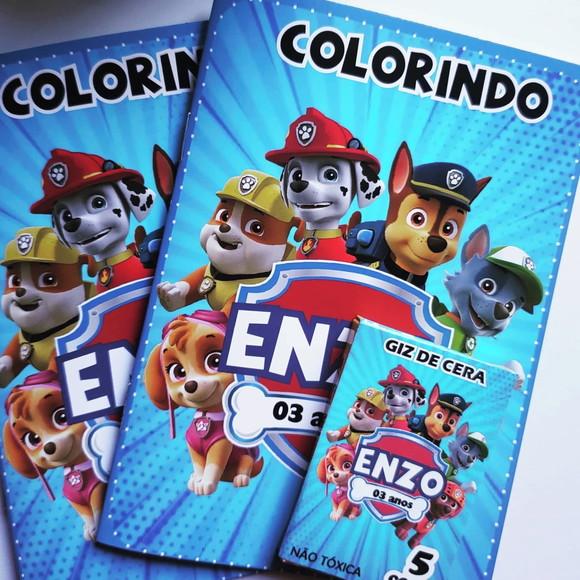 Mini Kit Colorir + Giz de Cera Patrulha Canina