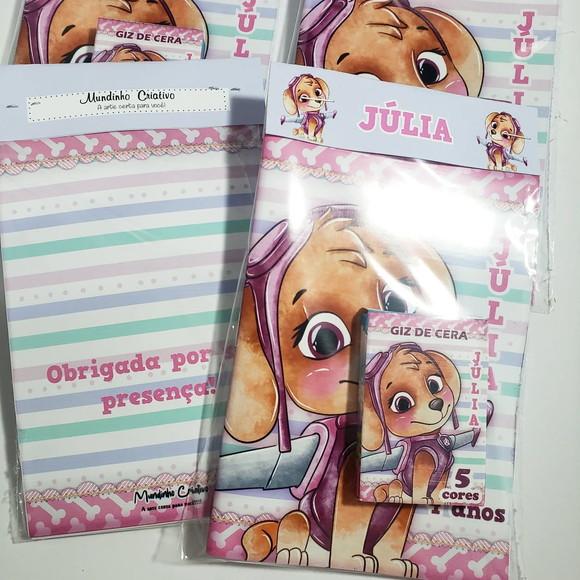 Mini Kit Colorir + Giz de Cera Patrulha Canina Skye