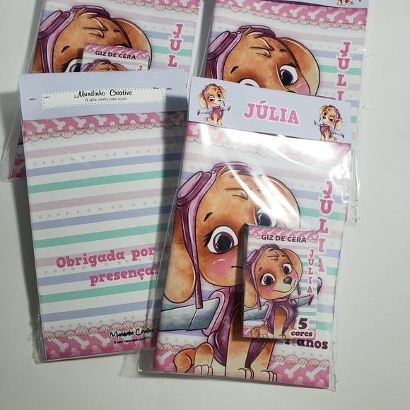 Mini Kit Colorir + Giz de Cera Patrulha Canina Skye