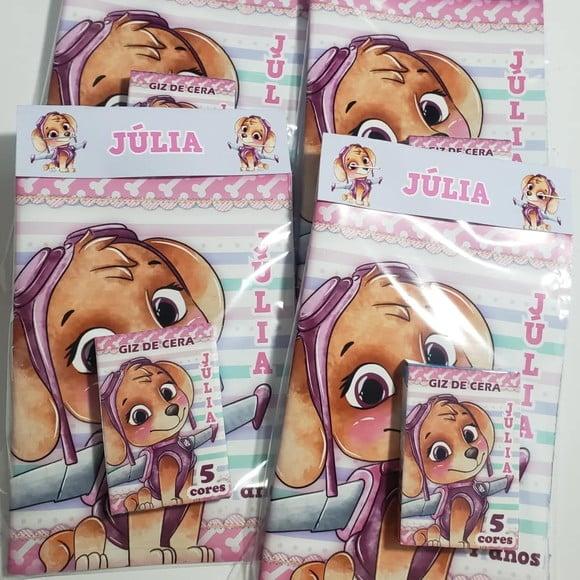 Mini Kit Colorir + Giz de Cera Patrulha Canina Skye