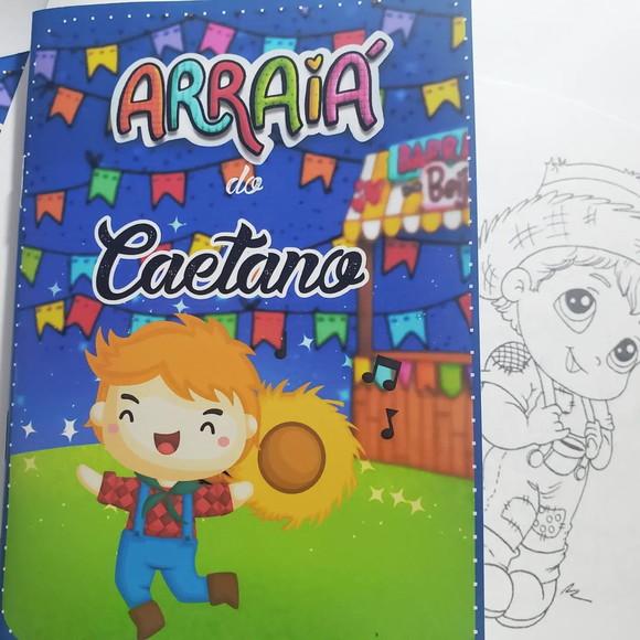 Mini Livro de Colorir + Giz de Cera - Arraiá -festa Junina
