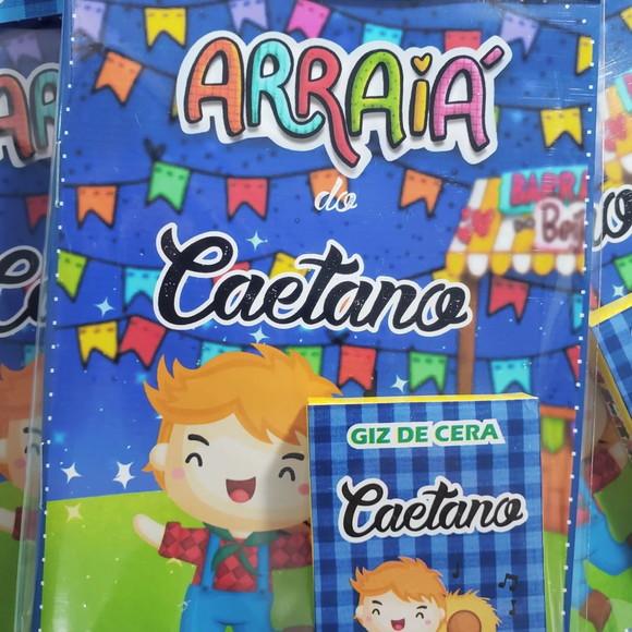 Mini Livro de Colorir + Giz de Cera - Arraiá -festa Junina