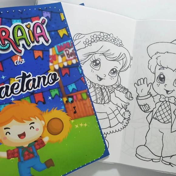 Mini Livro de Colorir + Giz de Cera - Arraiá -festa Junina