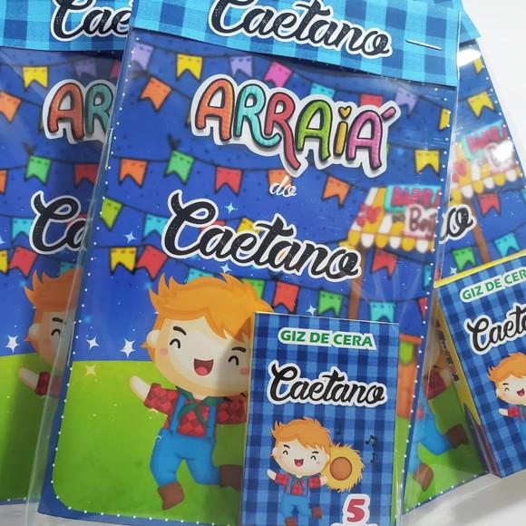 Mini Livro de Colorir + Giz de Cera - Arraiá -festa Junina