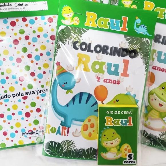Mini Livro de Colorir + Giz de Cera Dino Baby 3