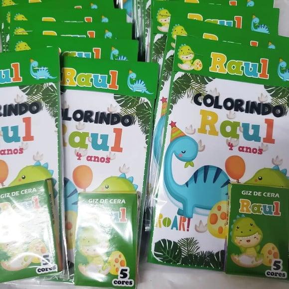 Mini Livro de Colorir + Giz de Cera Dino Baby 3