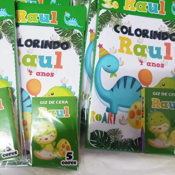 Mini Livro de Colorir + Giz de Cera Dino Baby 3