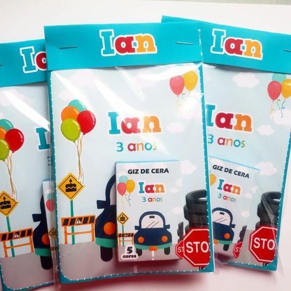 Mini Livro de Colorir Carrinhos / Transporte + Giz de Cera