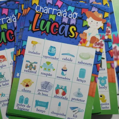 Bingo Baby Personalizado Charraiá + Lápis