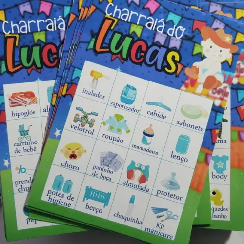 Bingo Baby Personalizado Charraiá + Lápis