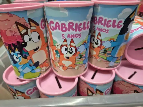 Cofrinho Personalizado - Bluey Rosa