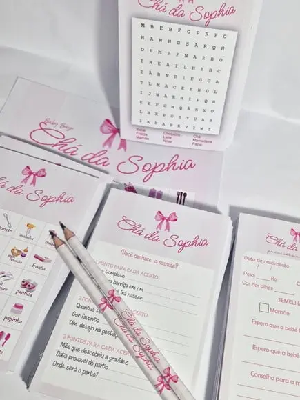 Kit Brincadeiras para Chá de Bebê Personalizado 40 Unid