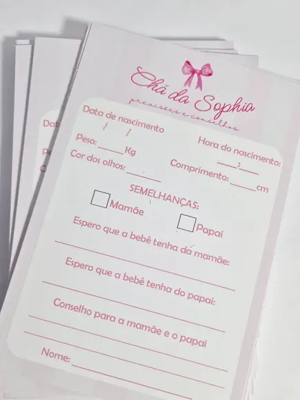 Kit Brincadeiras para Chá de Bebê Personalizado 40 Unid