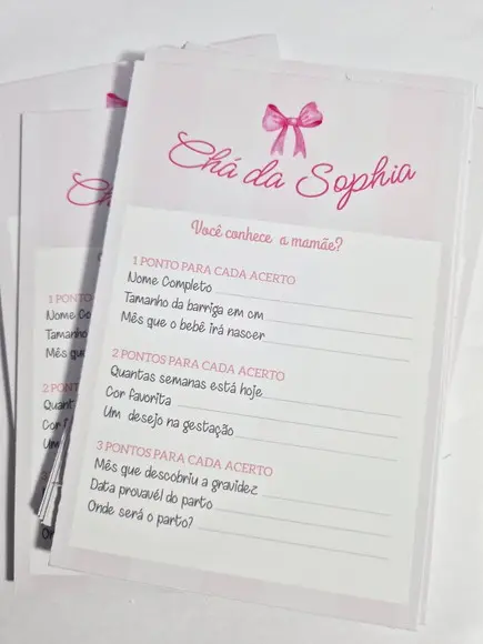 Kit Brincadeiras para Chá de Bebê Personalizado 40 Unid