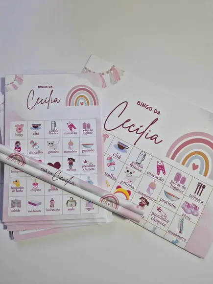 Kit Brincadeiras para Chá de Bebê Personalizado 40 Unid