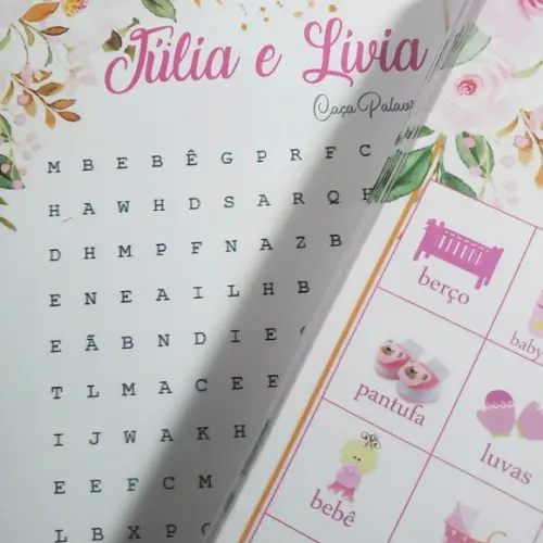 Kit Brincadeiras para Chá Personalizado 55 Pessoas