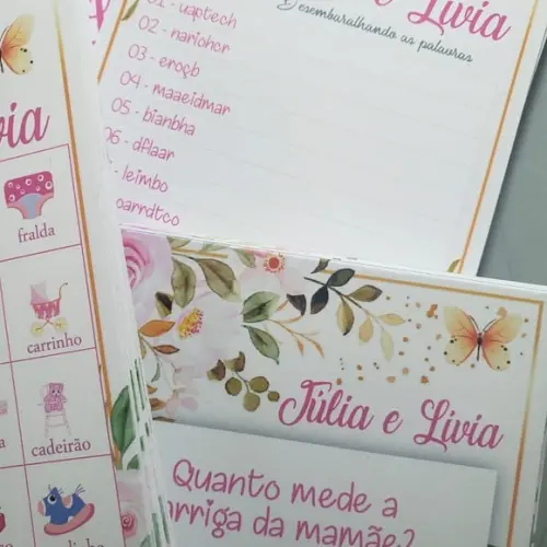 Kit Brincadeiras para Chá Personalizado 55 Pessoas