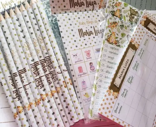 Kit Brincadeiras para Chá Personalizado 50 Pessoas
