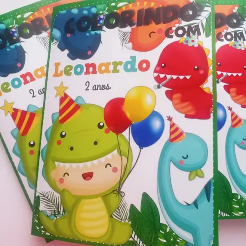 Livro de Colorir + Giz de Cera Dinossauro 15x20cm