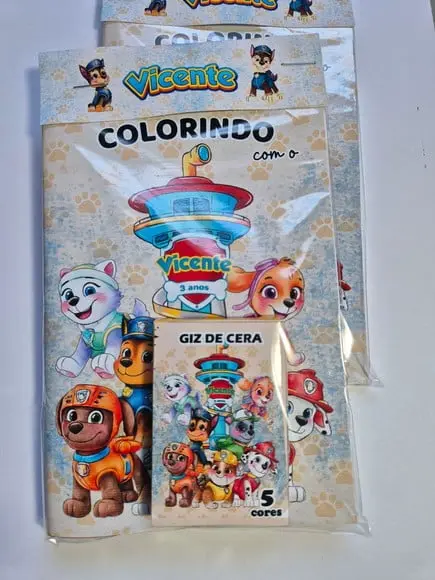 Mini Kit Colorir + Giz de Cera Patrulha Canina