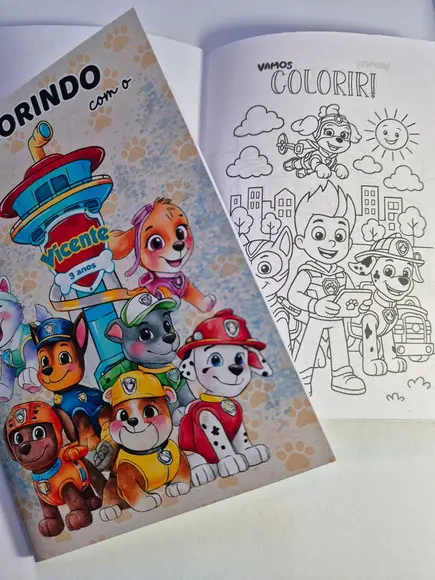 Mini Kit Colorir + Giz de Cera Patrulha Canina