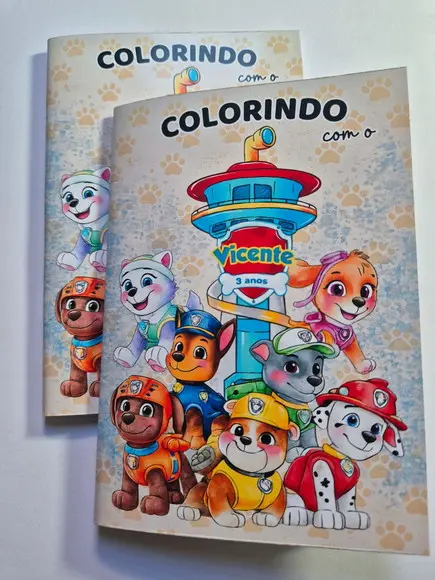 Mini Kit Colorir + Giz de Cera Patrulha Canina