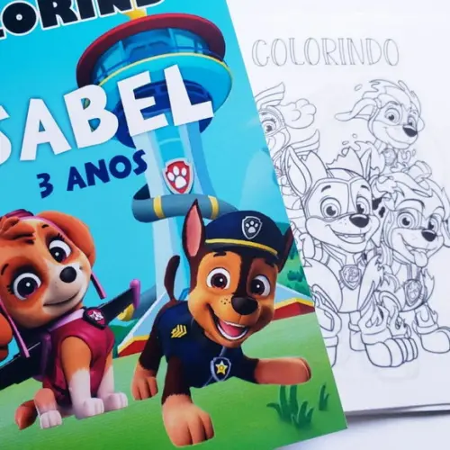 Mini Kit Colorir + Giz de Cera Patrulha Canina