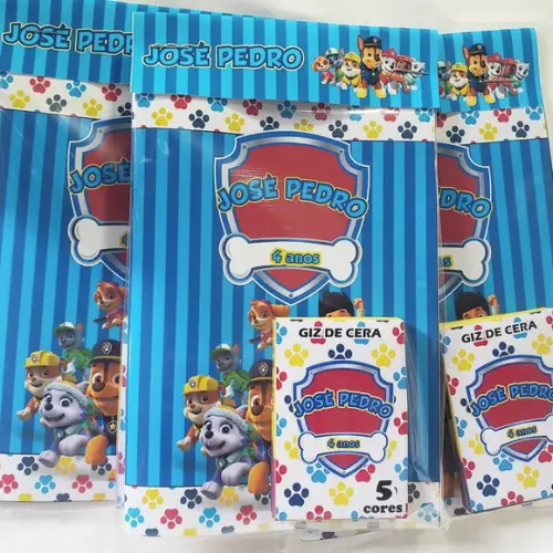 Mini Kit Colorir + Giz de Cera Patrulha Canina