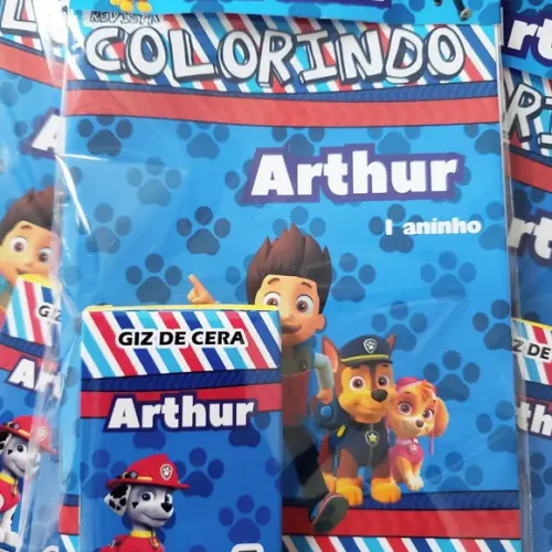 Mini Kit Colorir + Giz de Cera Patrulha Canina