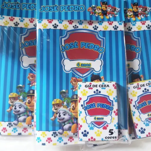Mini Kit Colorir + Giz de Cera Patrulha Canina