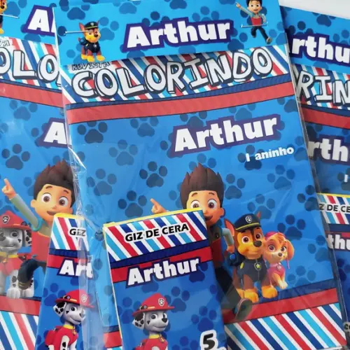 Mini Kit Colorir + Giz de Cera Patrulha Canina