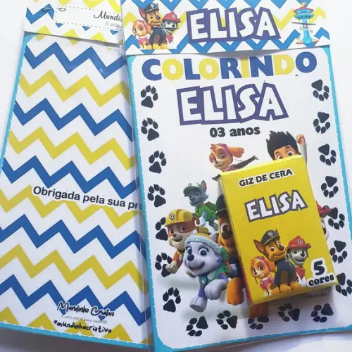 Mini Kit Colorir + Giz de Cera Patrulha Canina