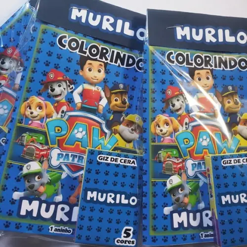 Mini Kit Colorir + Giz de Cera Patrulha Canina