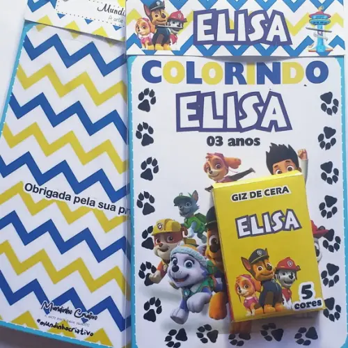 Mini Kit Colorir + Giz de Cera Patrulha Canina