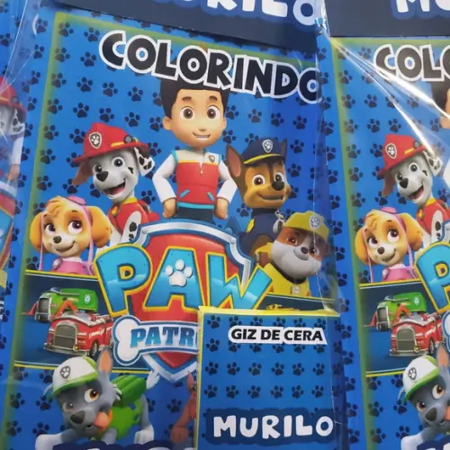 Mini Kit Colorir + Giz de Cera Patrulha Canina