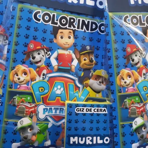 Mini Kit Colorir + Giz de Cera Patrulha Canina