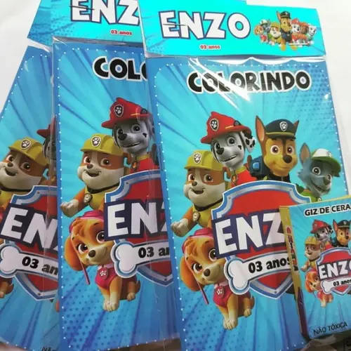 Mini Kit Colorir + Giz de Cera Patrulha Canina