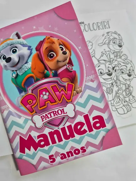Mini Kit Colorir + Giz de Cera Patrulha Canina Skye
