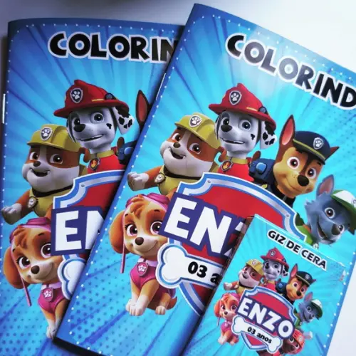 Mini Kit Colorir + Giz de Cera Patrulha Canina