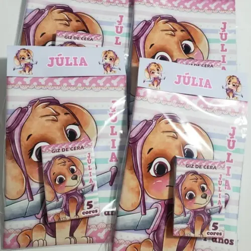 Mini Kit Colorir + Giz de Cera Patrulha Canina Skye