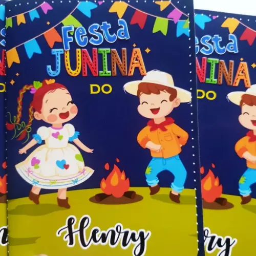 Mini Livro de Colorir + Giz de Cera - Arraiá -festa Junina