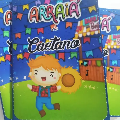 Mini Livro de Colorir + Giz de Cera - Arraiá -festa Junina