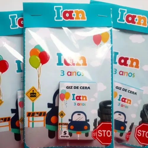 Mini Livro de Colorir Carrinhos / Transporte + Giz de Cera