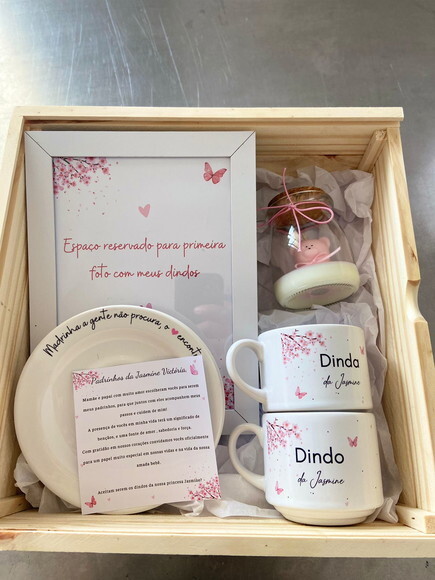Kit Convite Dindos de Batismo com Vela Aromática